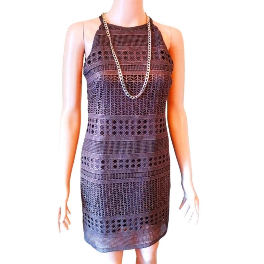 WHITE HOUSE BLACK MARKET Classic Lace Halter Midi Dress